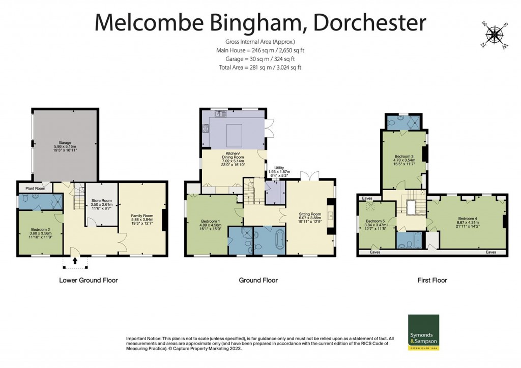 Floorplans For Melcombe Bingham, Dorchester