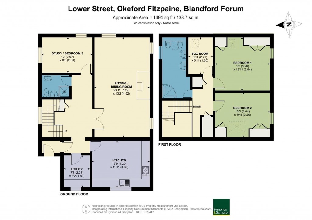Floorplans For Chapel Cottage, Okeford Fitzpaine, Dorset