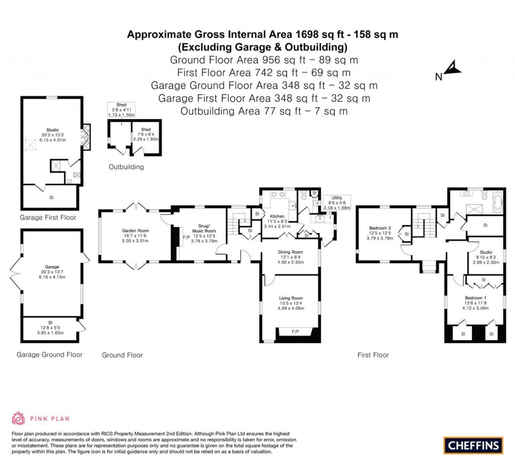 Floorplans For High Street, Bourn, Cambridge