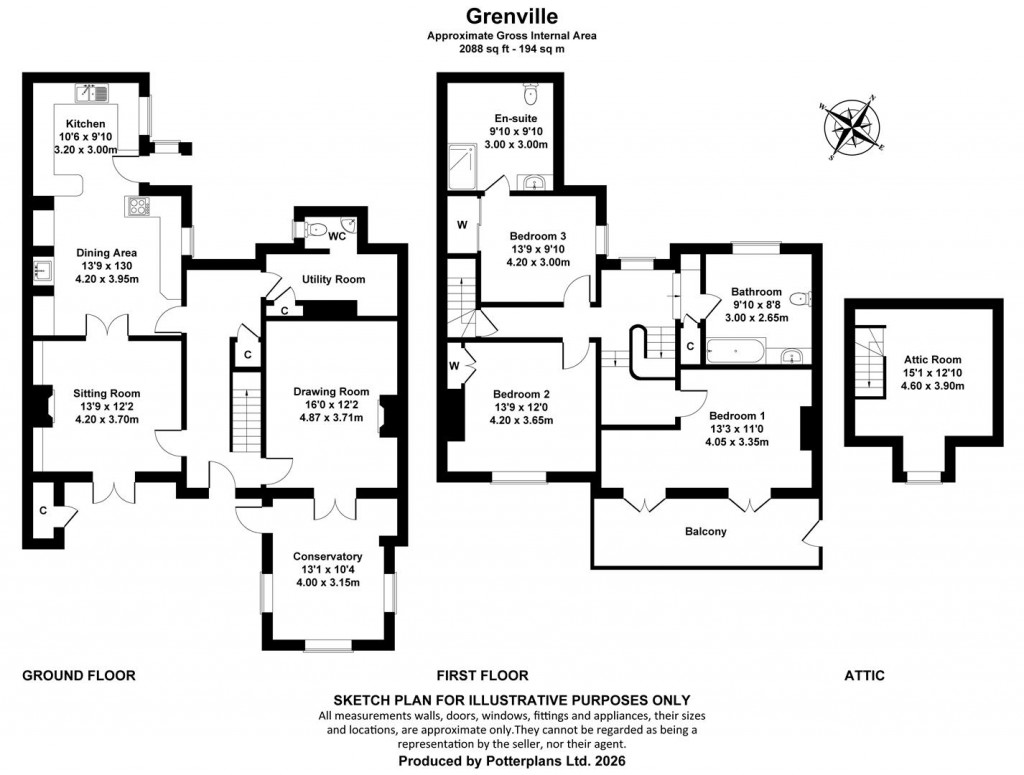 Floorplans For Ventnor, Isle of Wight