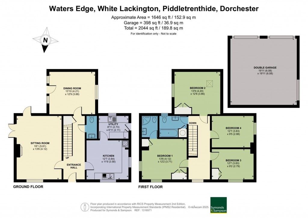 Floorplans For White Lackington, Piddletrenthide, Dorset