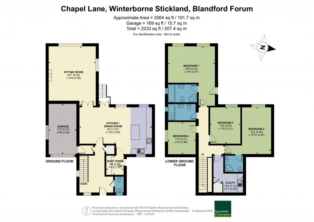 Floorplans For Chapel Lane, Winterborne Stickland, Blandford Forum