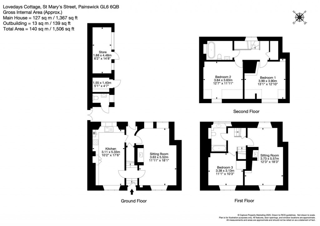 Floorplans For St. Marys Street, Painswick, Stroud