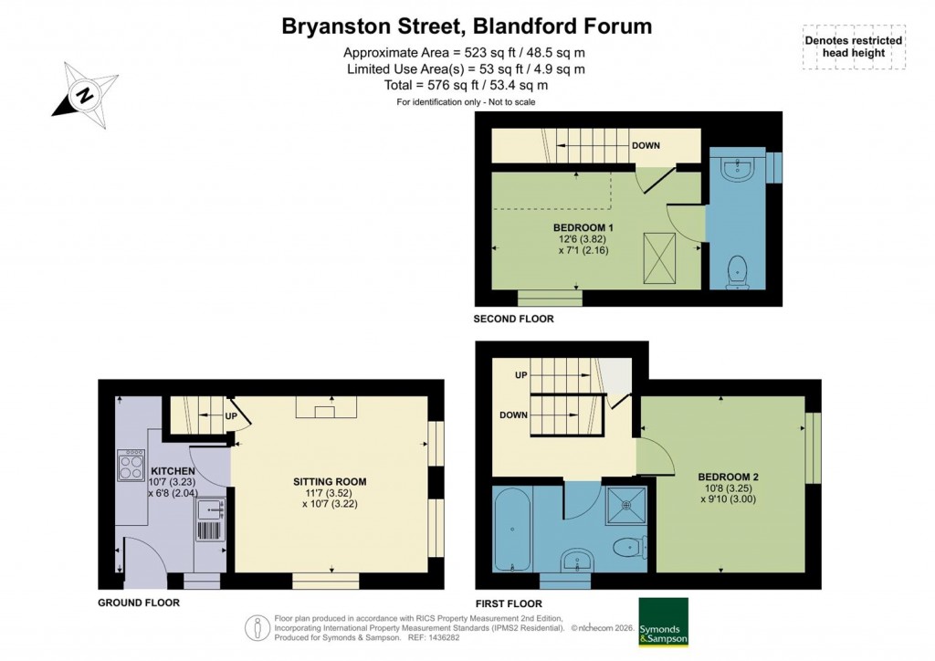 Floorplans For Bryanston Street, Blandford Forum