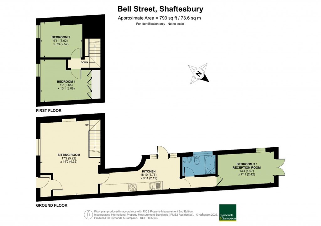 Floorplans For Bell Street, Shaftesbury, Dorset