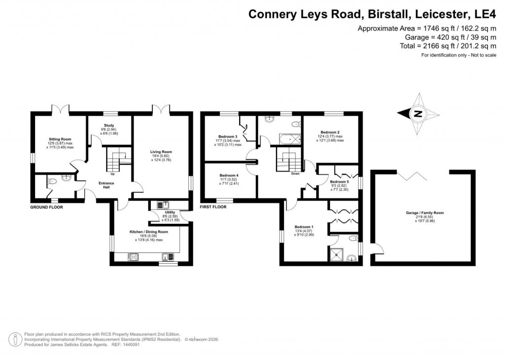 Floorplans For Connery Leys Road, Birstall, Leicestershire