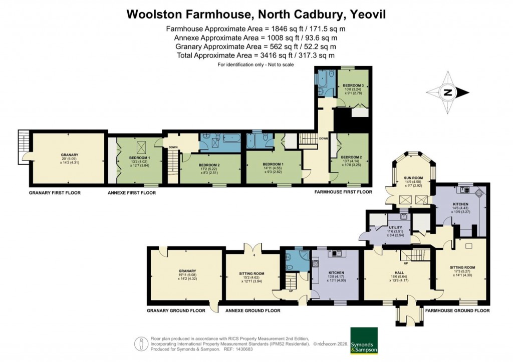 Floorplans For Woolston, North Cadbury, Somerset