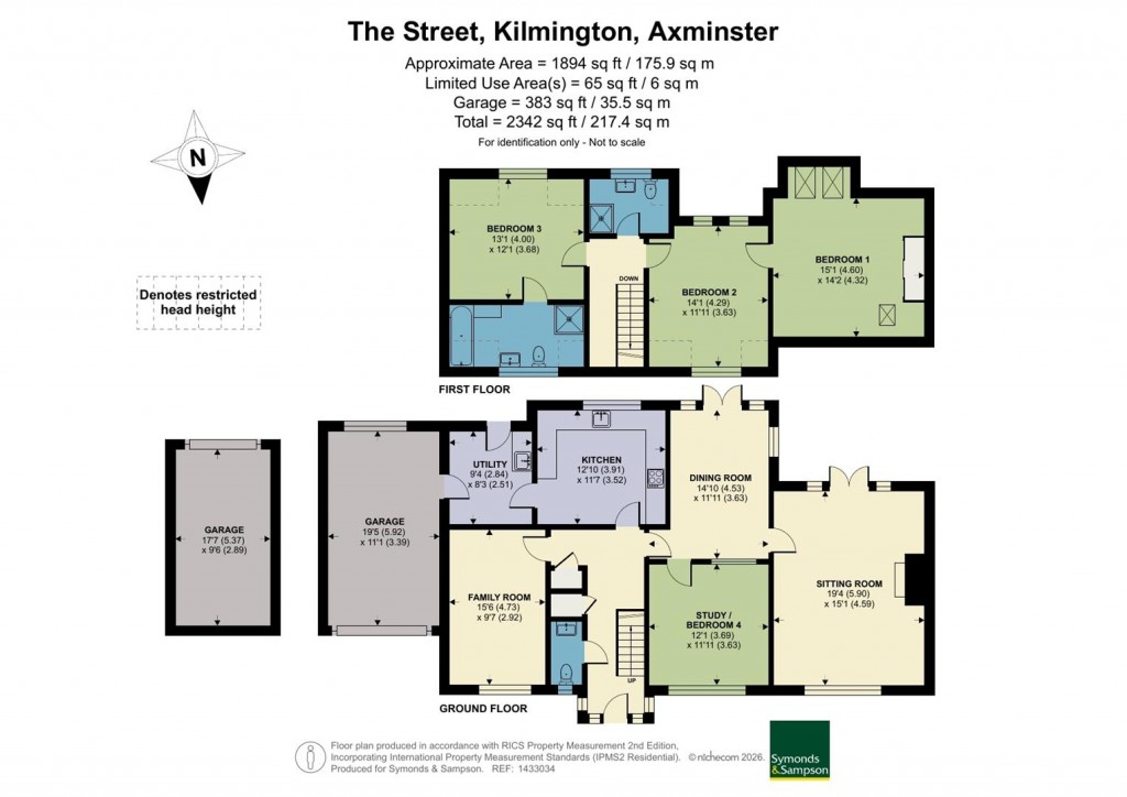 Floorplans For The Street, Kilmington, Axminster
