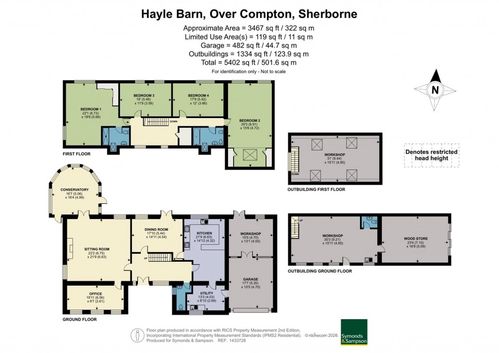 Floorplans For Over Compton, Sherborne, Dorset