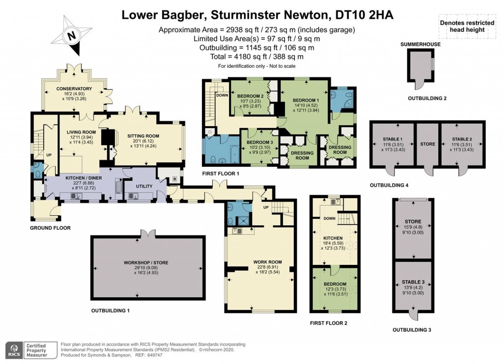 Floorplans For Lower Bagber, Sturminster Newton