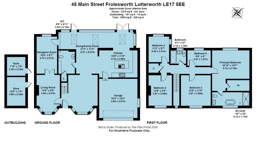 Floorplans For Main Street, Frolesworth, Lutterworth, LE17