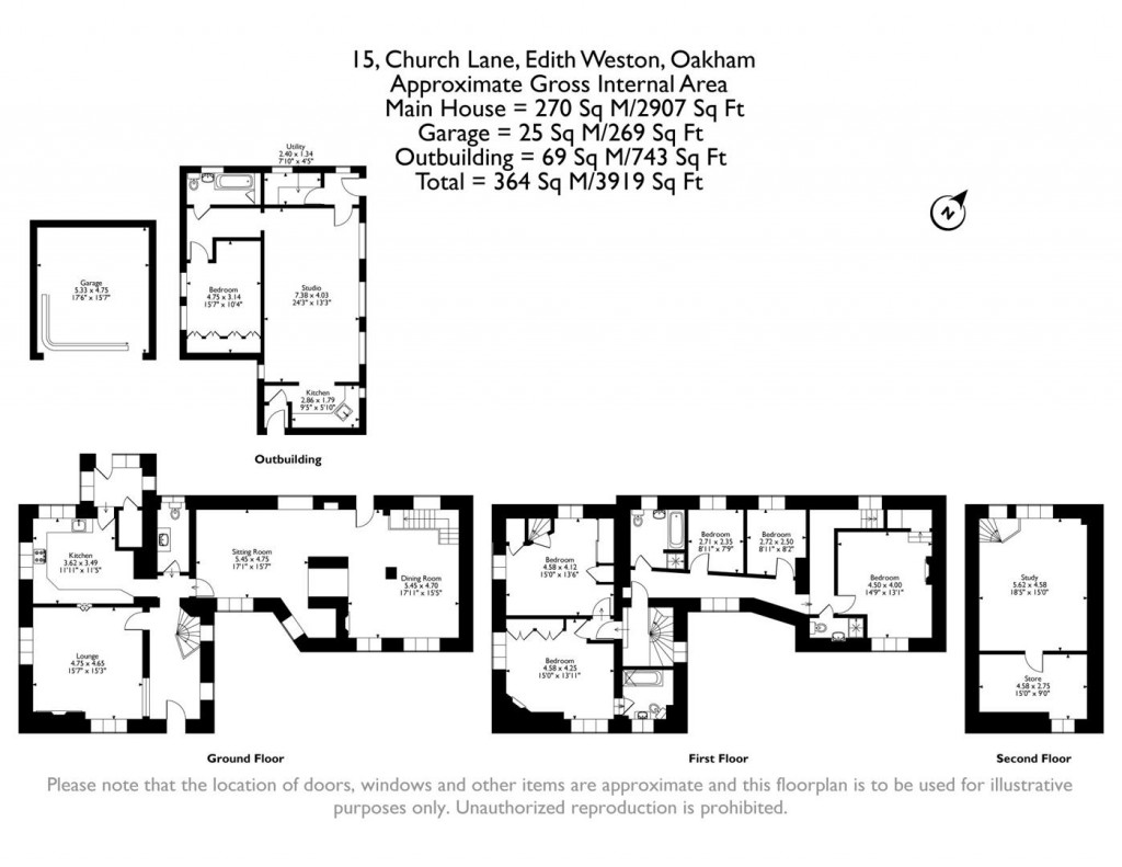 Floorplans For Church Lane, Edith Weston, Rutland