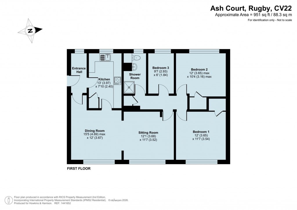 Floorplans For Ash Court, Rugby, CV22