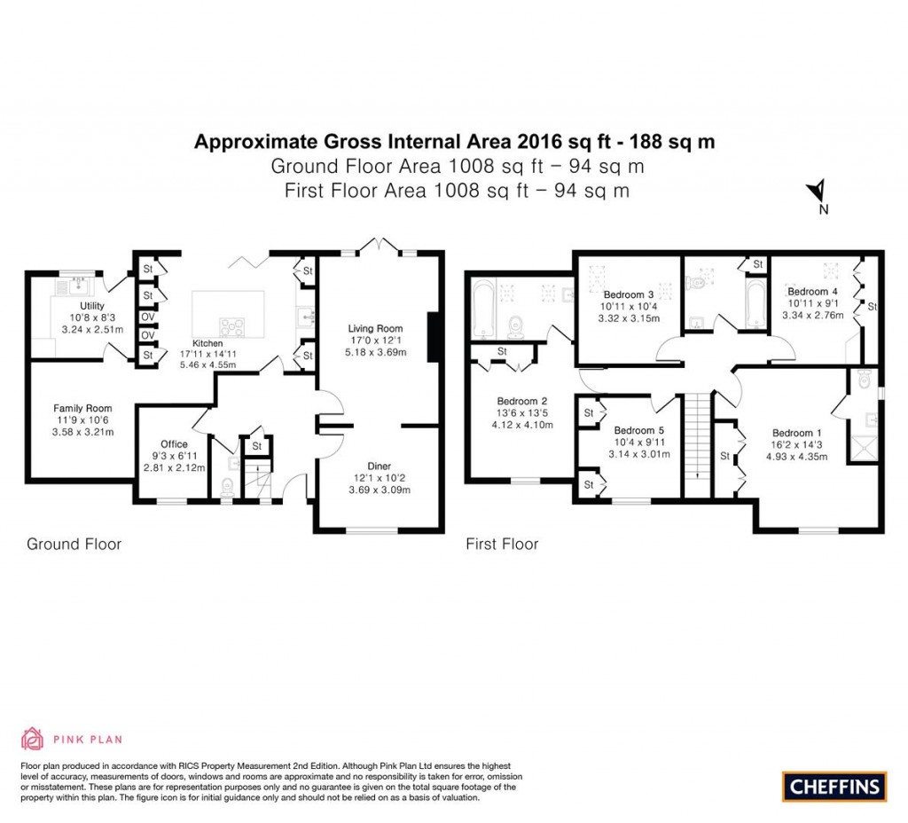 Floorplans For Butler Way, Haslingfield, Cambridge