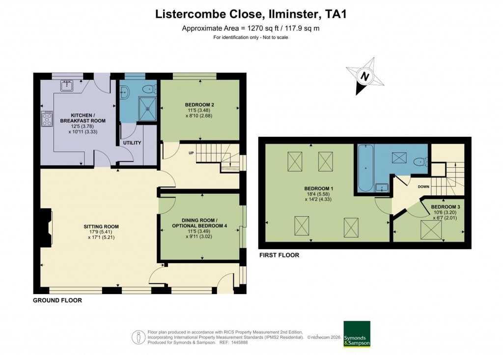 Floorplans For Listercombe Close, Ilminster