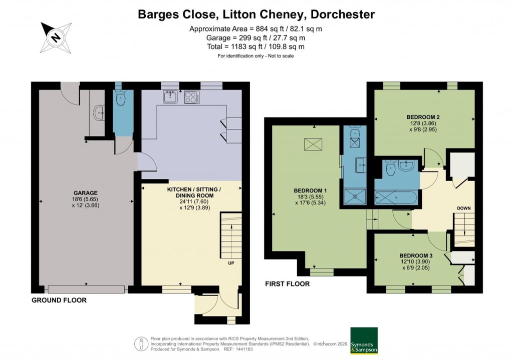 Floorplans For Barges Close, Litton Cheney, Dorchester