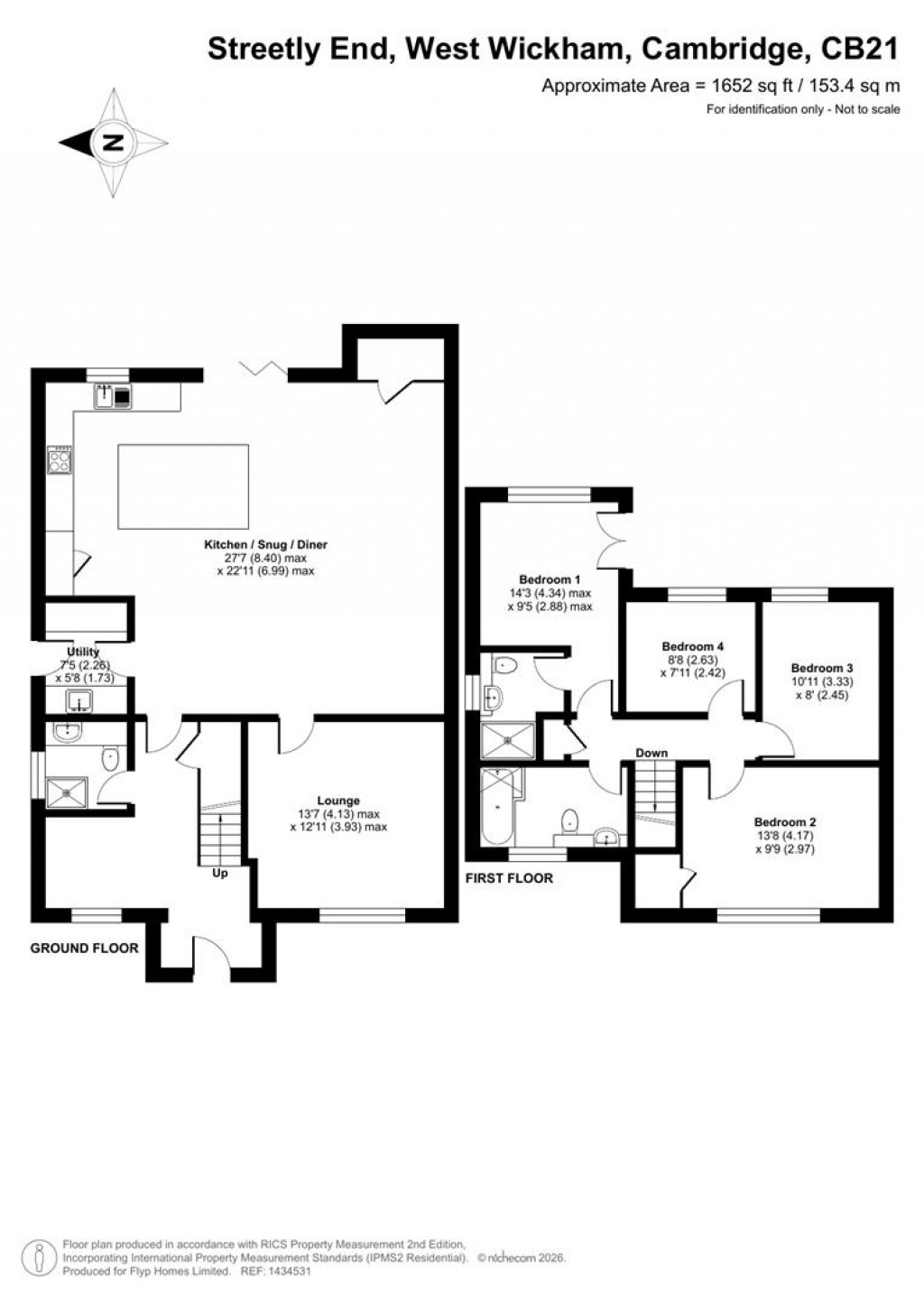 Floorplans For Streetly End, West Wickham, Cambridge