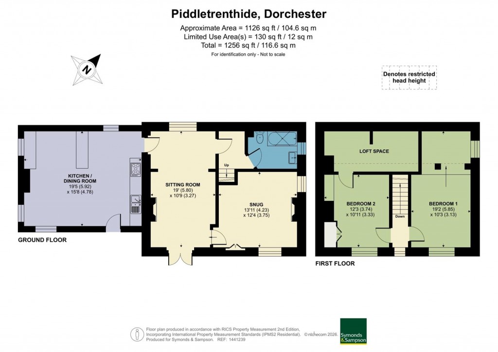 Floorplans For The Wee House, Piddletrenthide, Dorchester