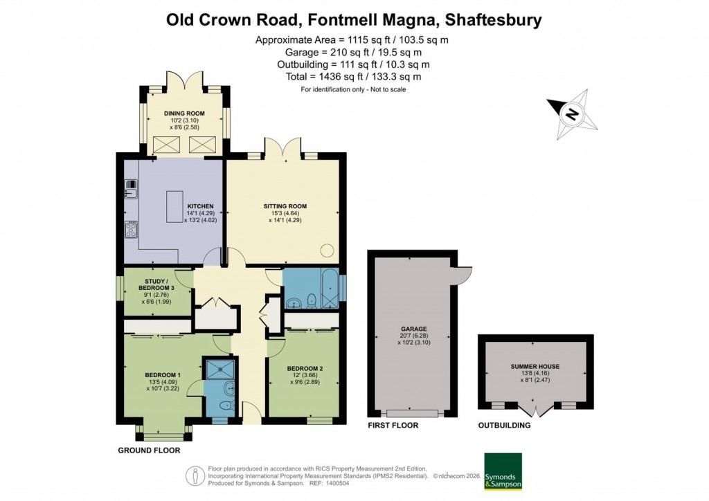 Floorplans For Old Crown Road, Fontmell Magna, Shaftesbury