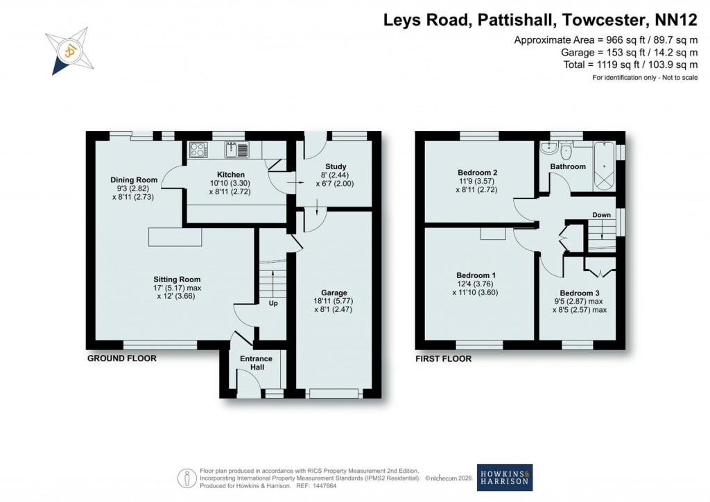 Floorplans For Leys Road, Pattishall, NN12