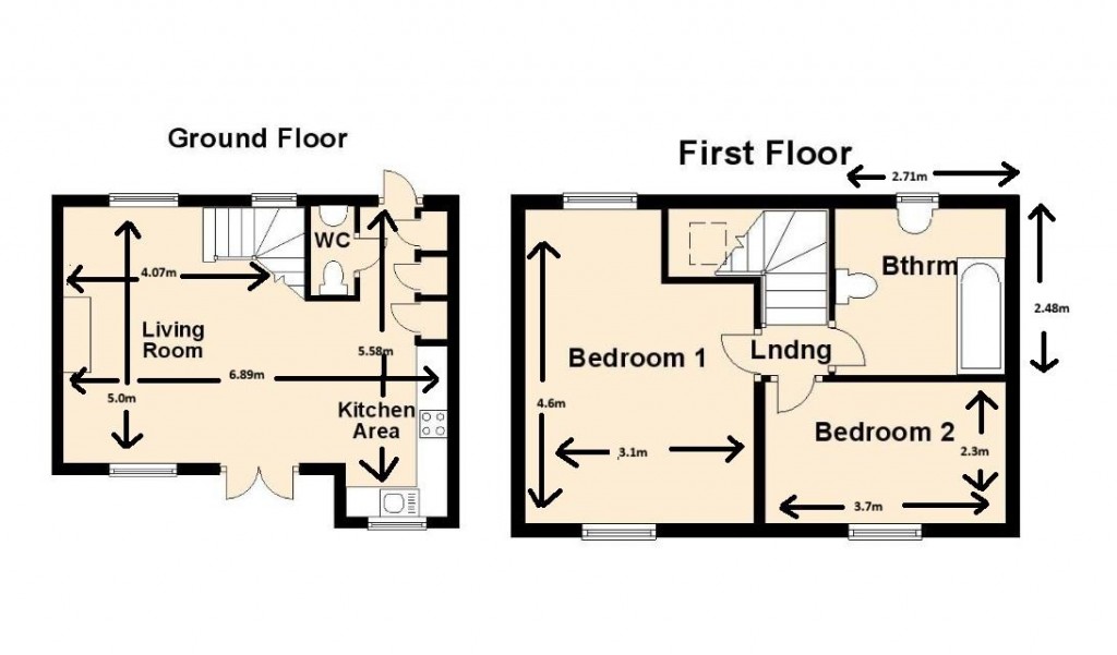 Floorplans For Chestnut Cottage, Backlands Farm, The Street, Charmouth, Bridport