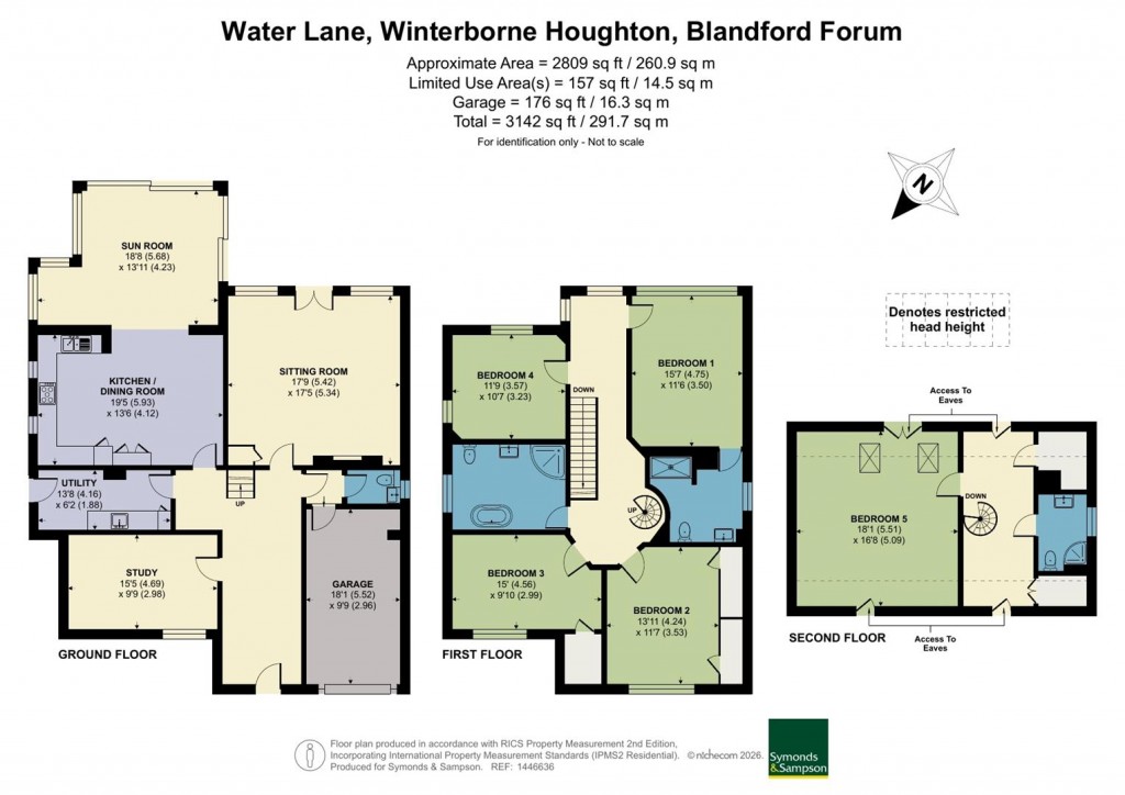 Floorplans For Water Lane, Winterborne Houghton, Blandford Forum