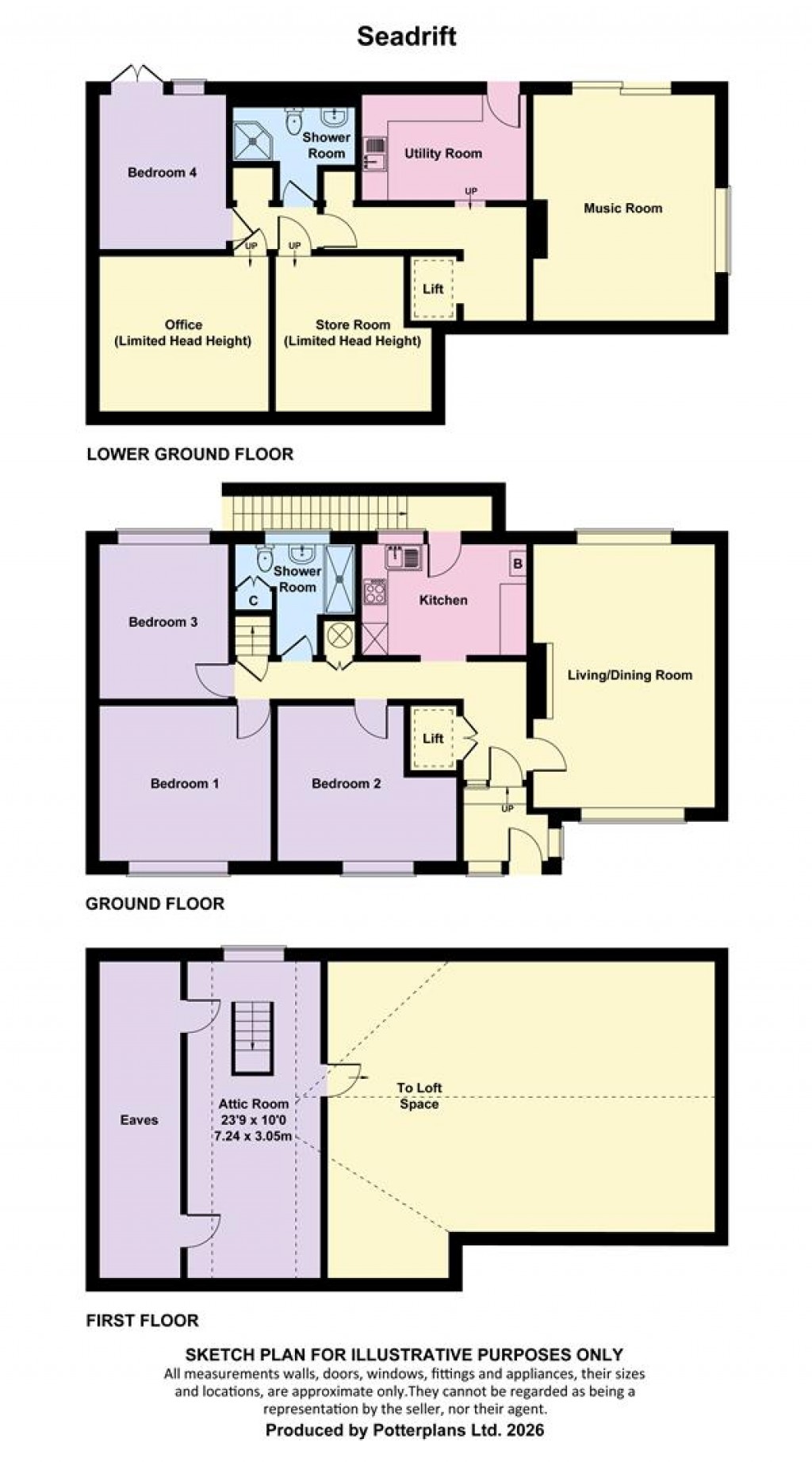 Floorplans For Totland Bay, Isle of Wight