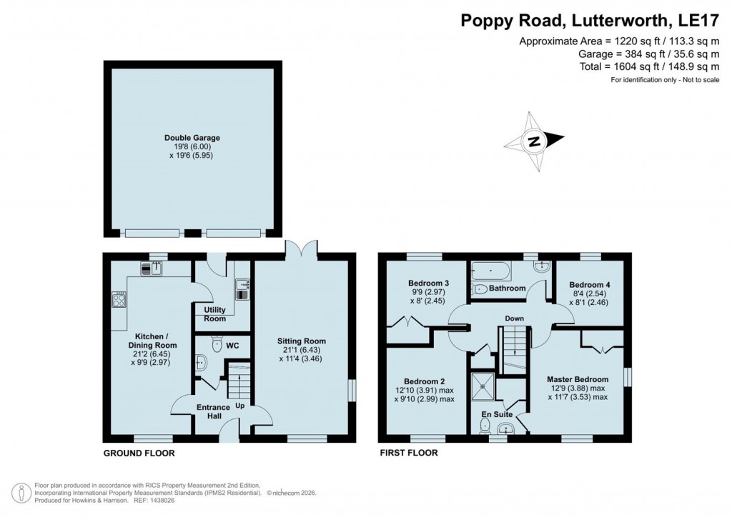 Floorplans For Poppy Road, Lutterworth. LE17