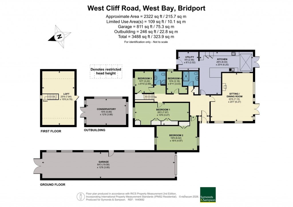 Floorplans For West Cliff Road, West Bay, Bridport