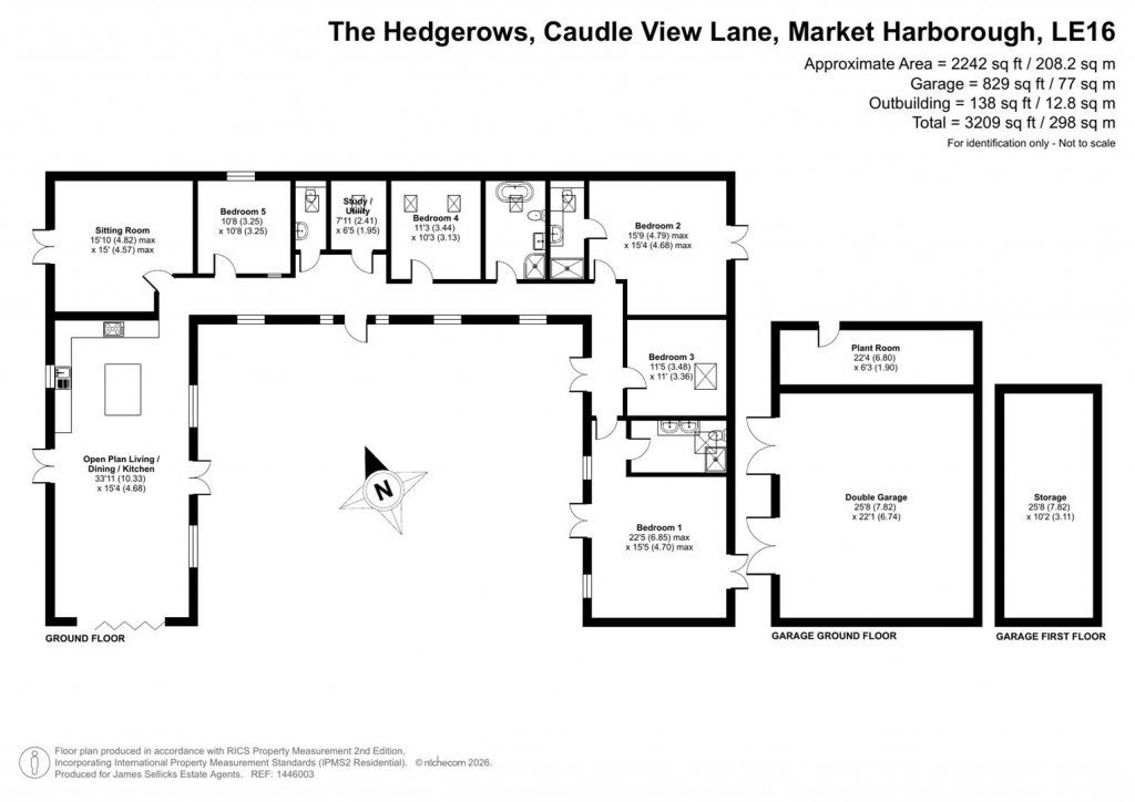 Floorplans For The Hedgerows, Stonton Wyville, Market Harborough
