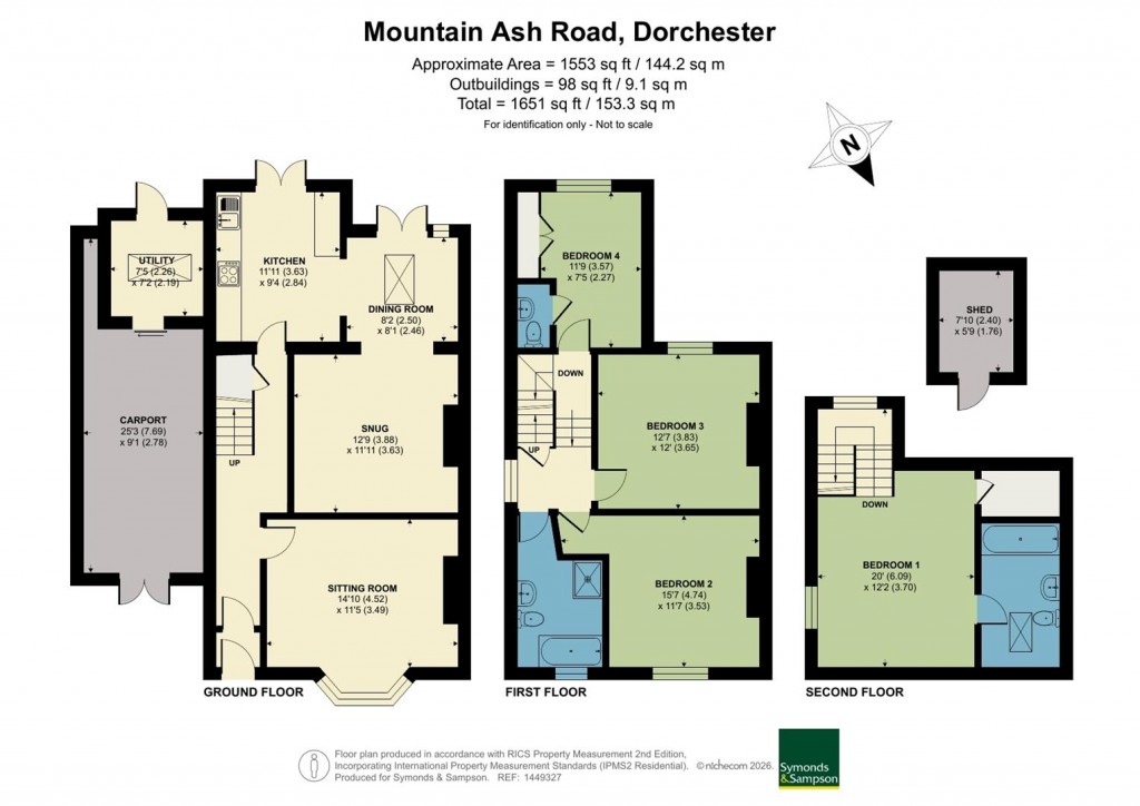Floorplans For Mountain Ash Road, Dorchester, Dorset