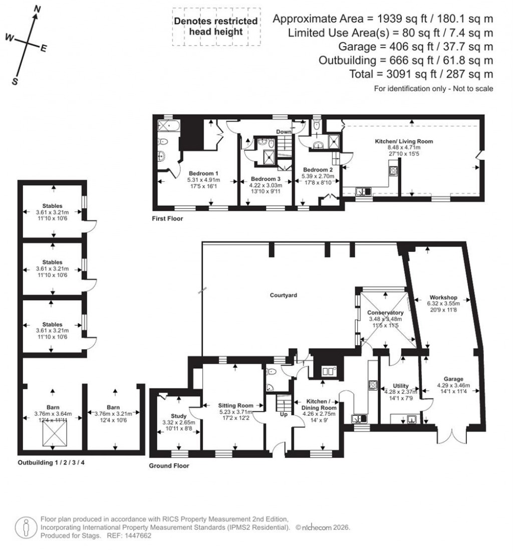Floorplans For Luckwell Bridge, Wheddon Cross, Minehead