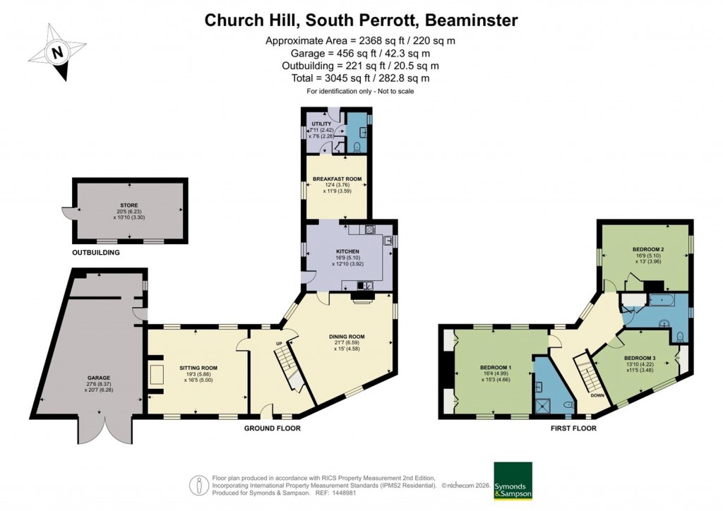 Floorplans For Church Hill, South Perrott, Beaminster