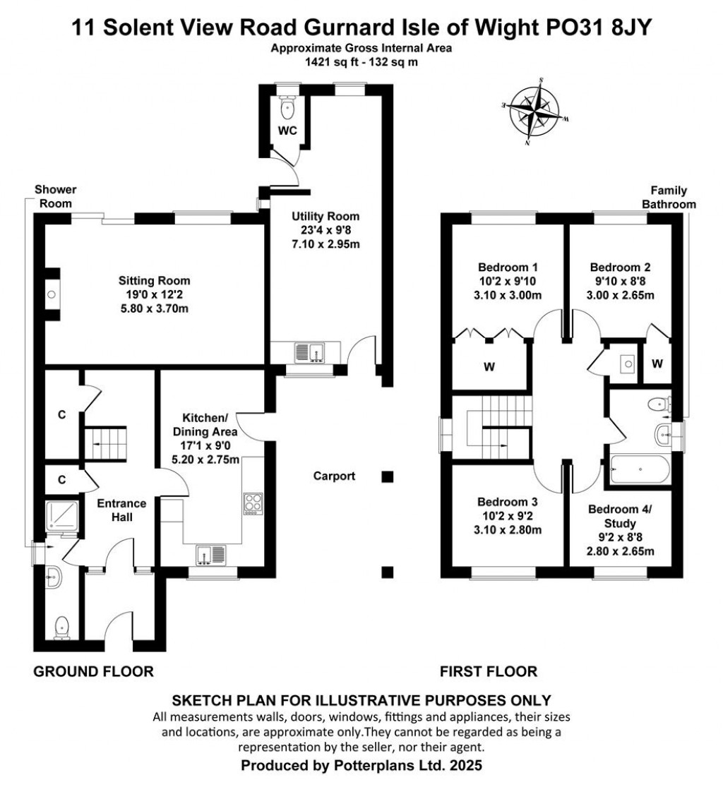 Floorplans For Gurnard, Isle of Wight