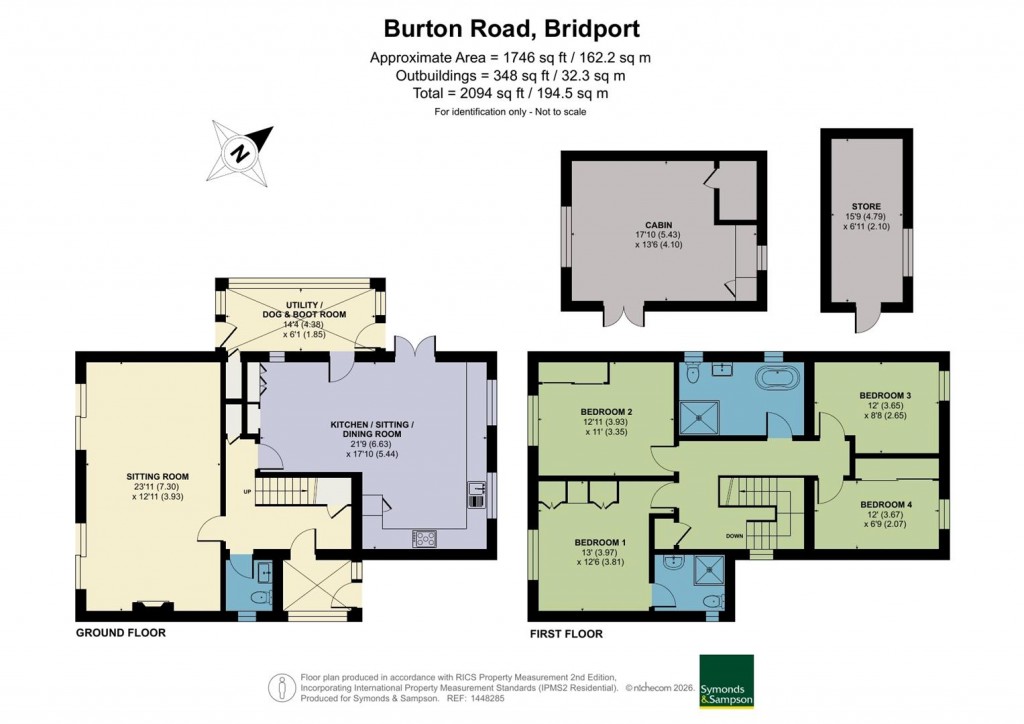Floorplans For Burton Road, Bridport, Dorset
