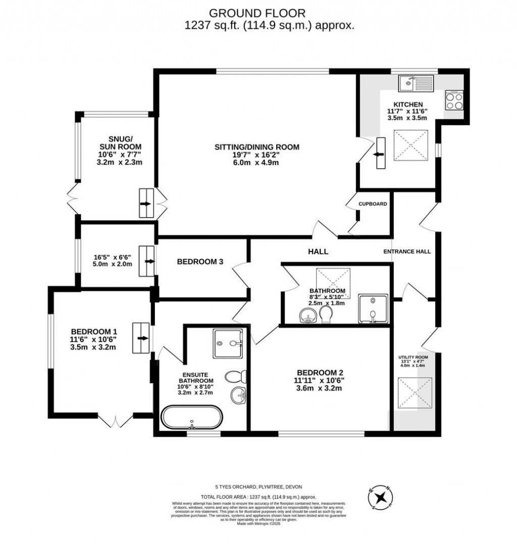 Floorplans For Tyes Orchard, Plymtree, Cullompton