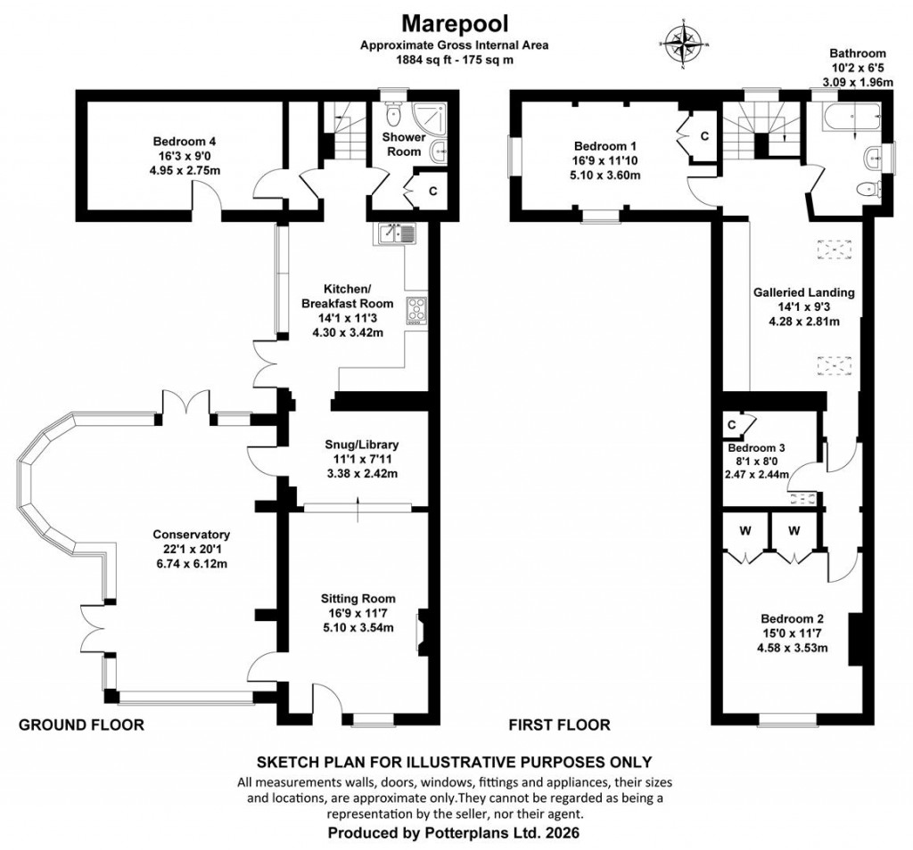 Floorplans For Bonchurch , Isle of Wight