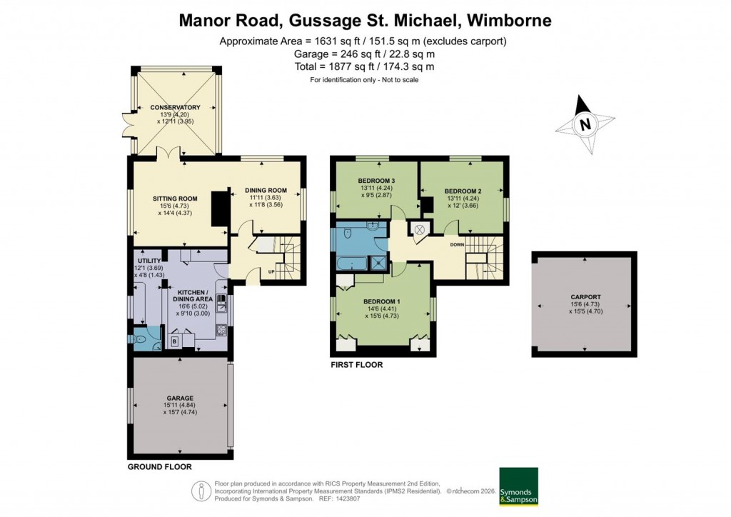 Floorplans For Manor Road, Gussage St. Michael, Wimborne