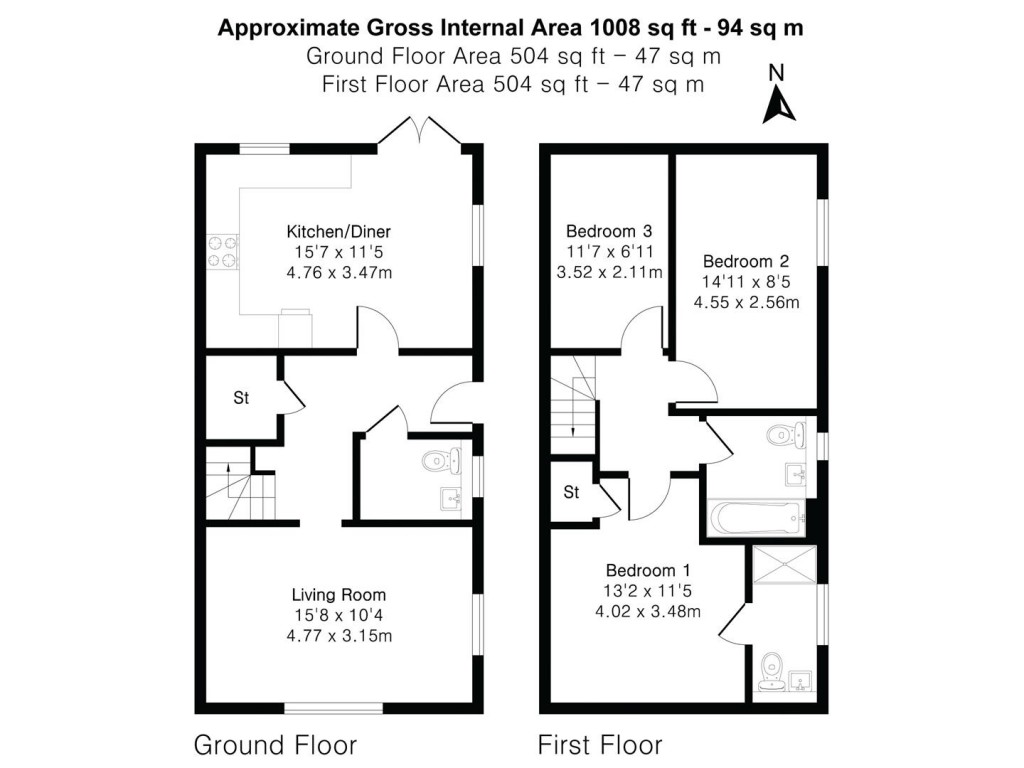 Floorplans For Basil Way, Saffron Walden