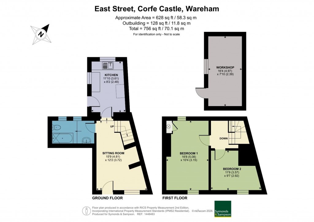 Floorplans For East Street, Corfe Castle, Wareham