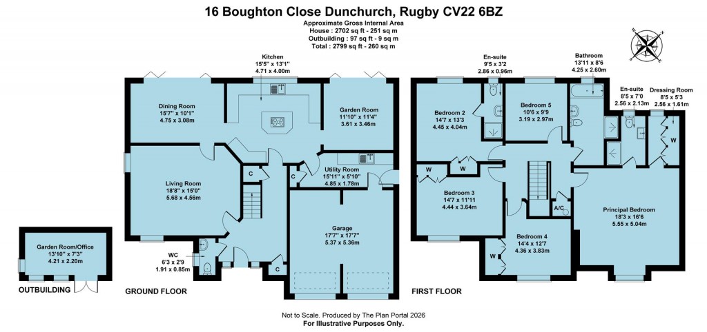 Floorplans For Boughton Close, Dunchurch, Rugby