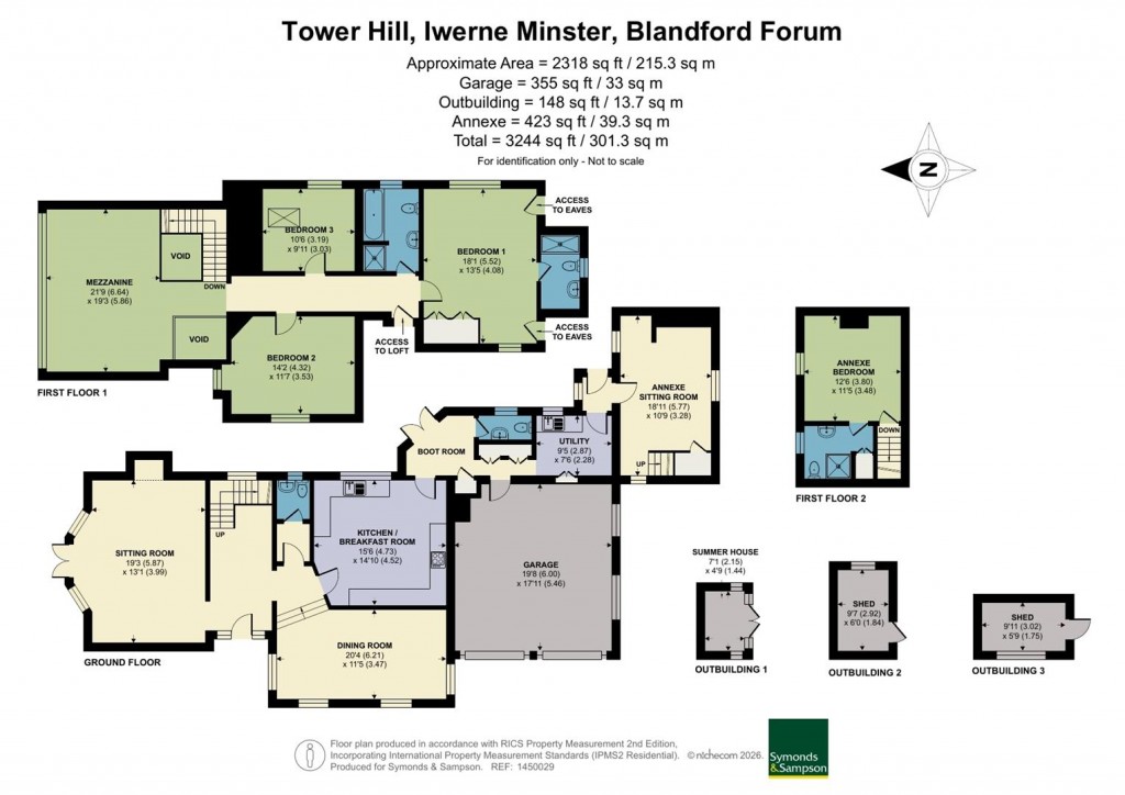 Floorplans For Tower Hill, Iwerne Minster, Blandford Forum