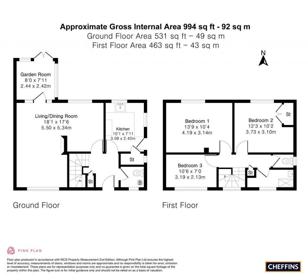 Floorplans For Pierce Lane, Fulbourn, Cambridge