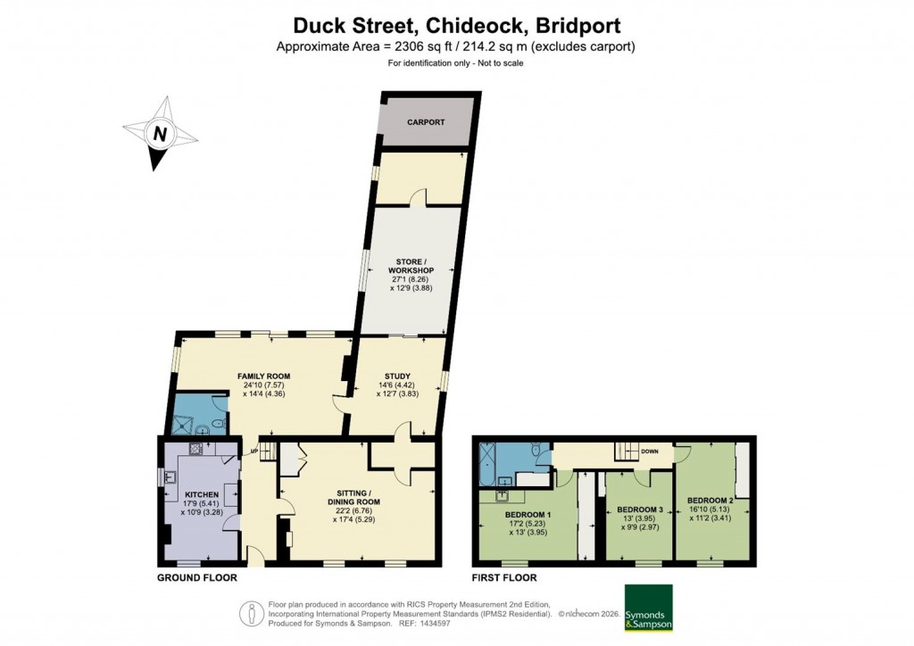 Floorplans For Duck Street, Chideock, Bridport