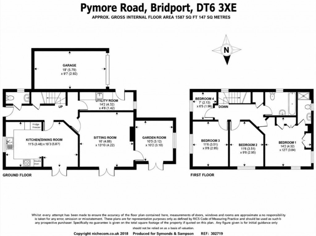 Floorplans For Pymore Road, Bridport, Dorset
