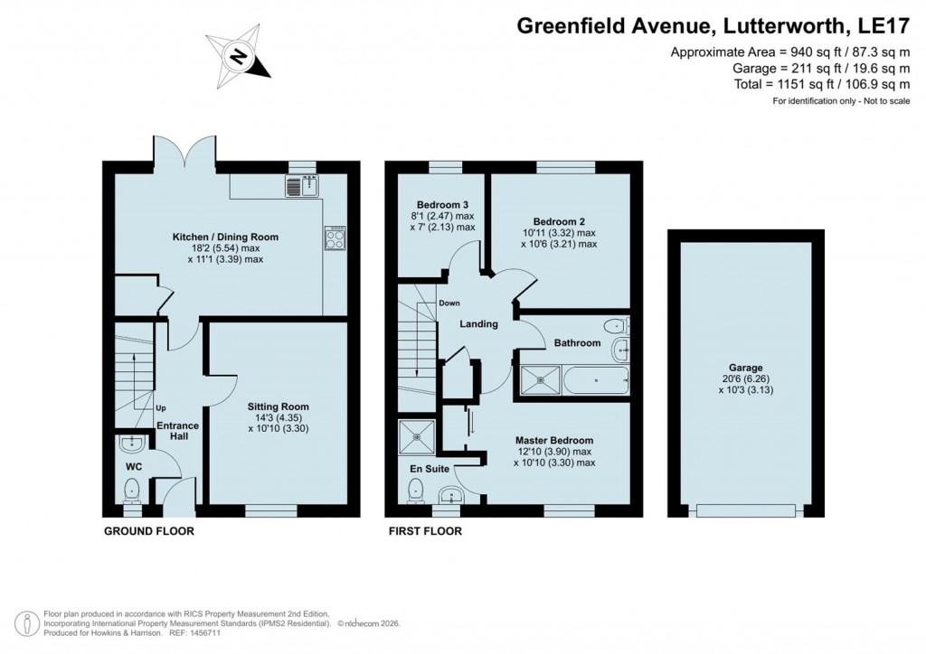 Floorplans For Greenfield Avenue, Lutterworth, Leicestershire, LE17