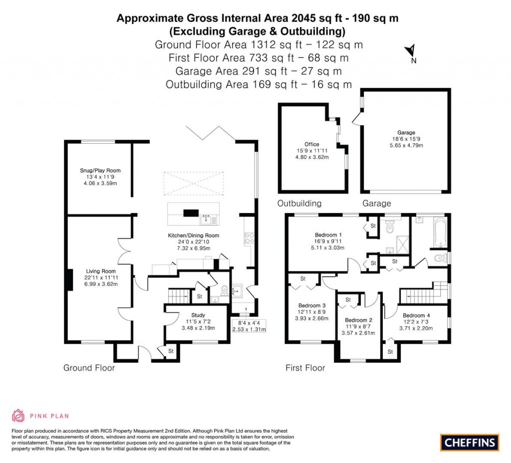 Floorplans For The Chestnuts, Harston, Cambridge