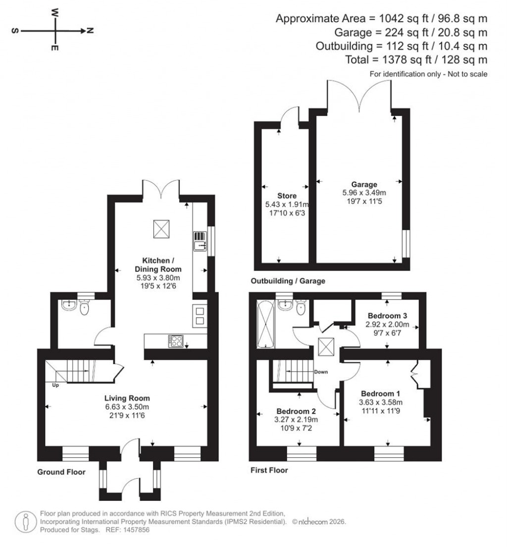 Floorplans For Puddle Cottages, Lanlivery, Bodmin