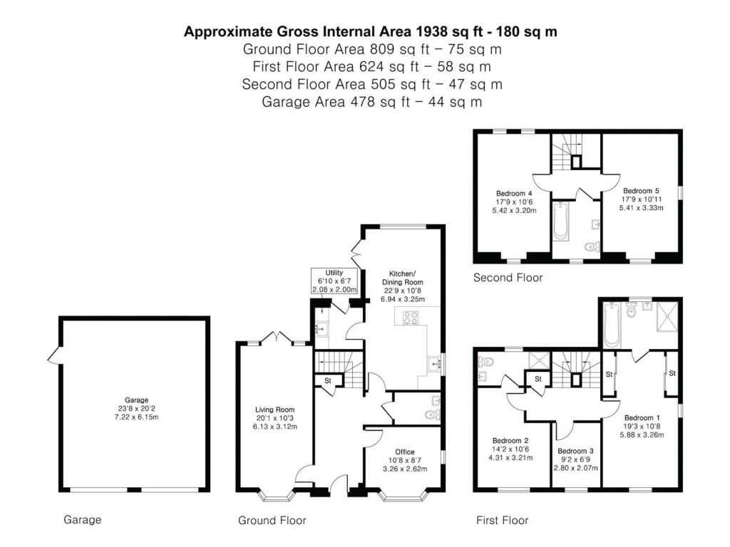Floorplans For Stanley Road, Great Chesterford, Saffron Walden