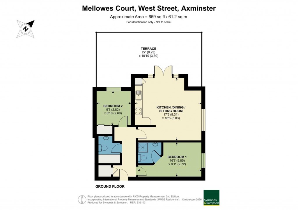 Floorplans For Mellowes Court, West Street, Axminster
